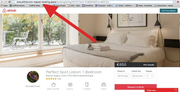 Airbnb scam image